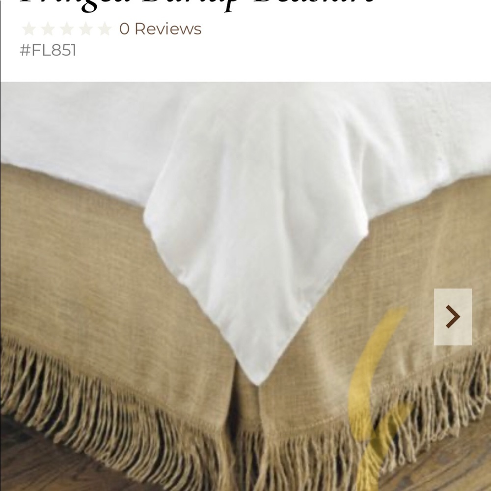PIRICE CUT! Ballard Bed Skirt Burlap NWOT